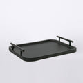 Black Wood Tray with Handles