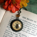 Honey or Worker Bee Bronze and Glass Cabochon Bookmark
