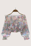 Floral Embellished Sheer Blouse