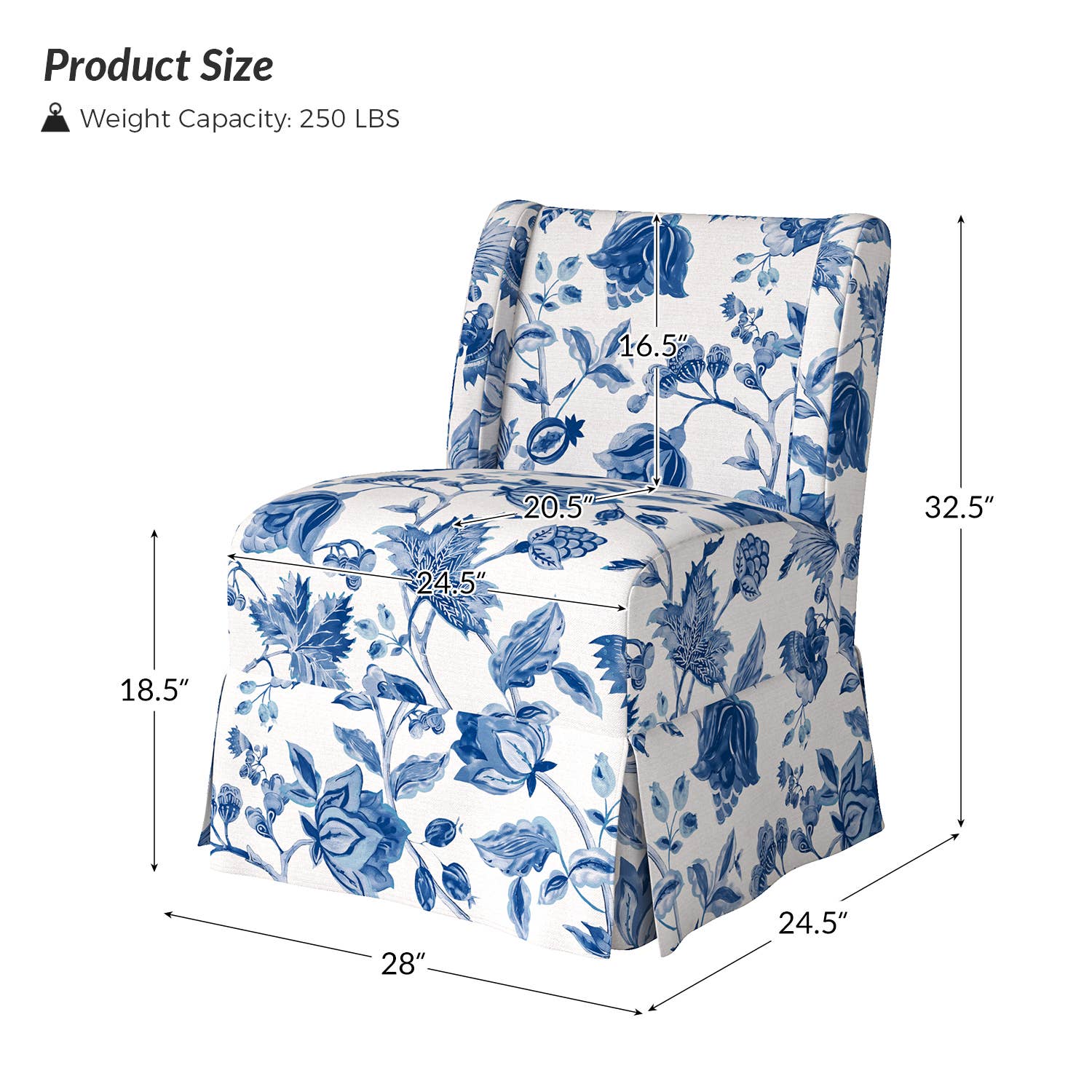 Edwin Slipper Chair with Slipcover Set Of 2