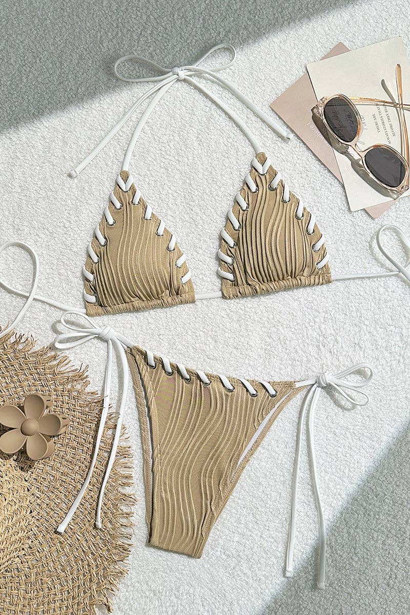 Strappy Ruched Bikini Set