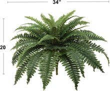 2-Pack UV-Resistant Boston Fern - 34" Artificial Plant with 49 Lifelike Fronds by Floral Home
