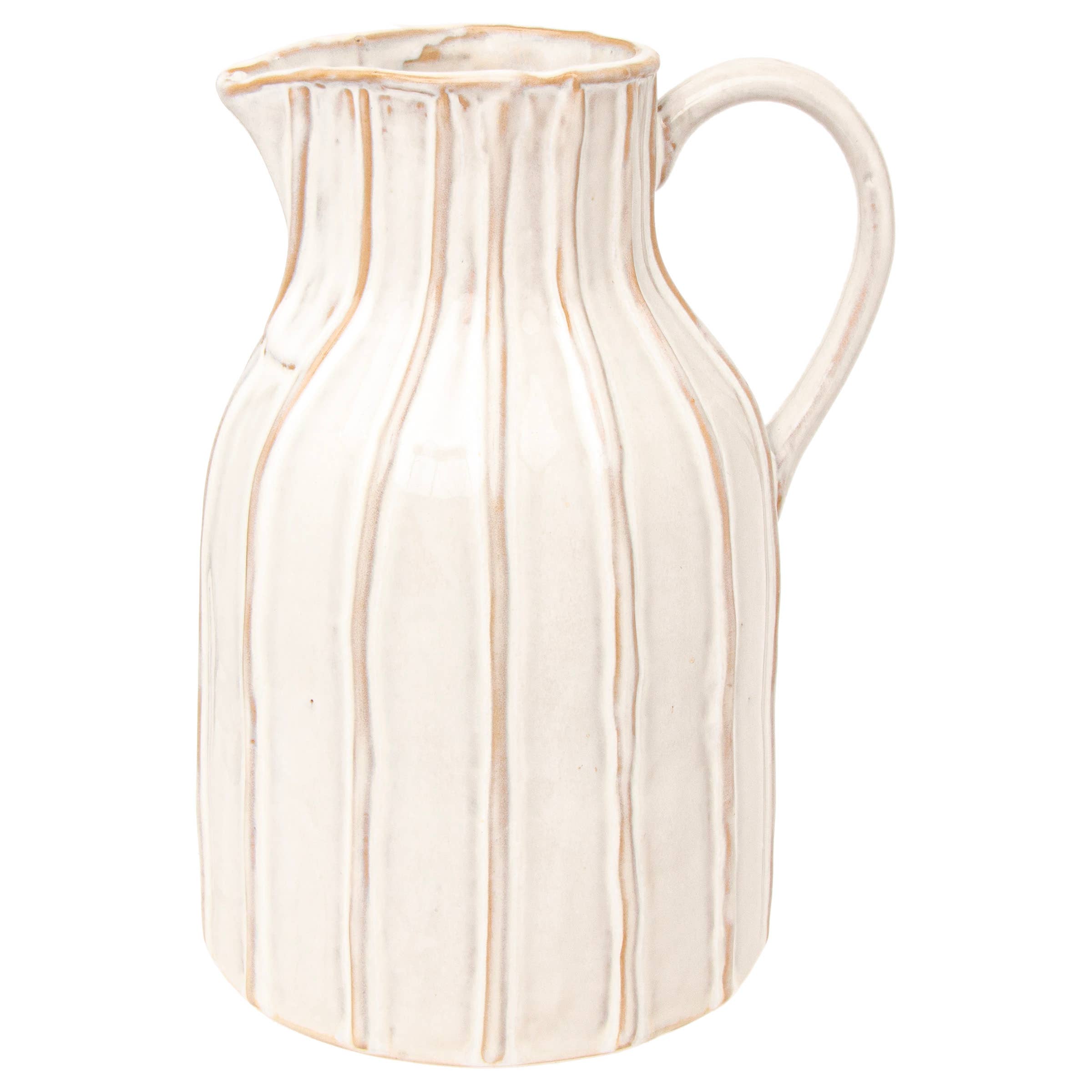 Stripe Stoneware Stoneware Pitcher 4.5 Cups