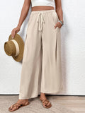 Women’s Drawstring Wide Leg Pants Casual Vacation
