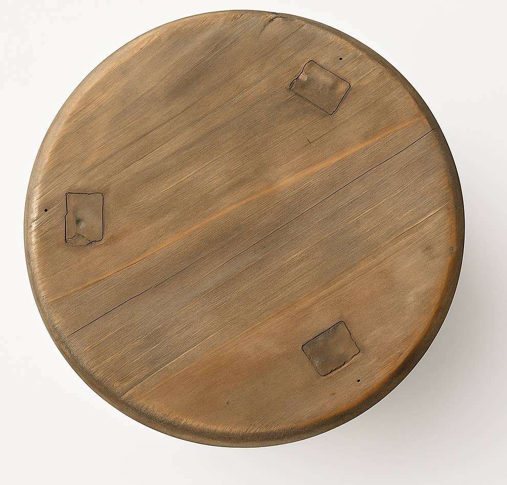 Rustic Weathered Wooden Milking Stool  - 8-1/2" H