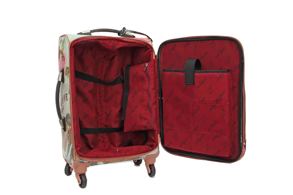 Arosa Love in Bloom Spinner Wheeled Carry-On Luggage