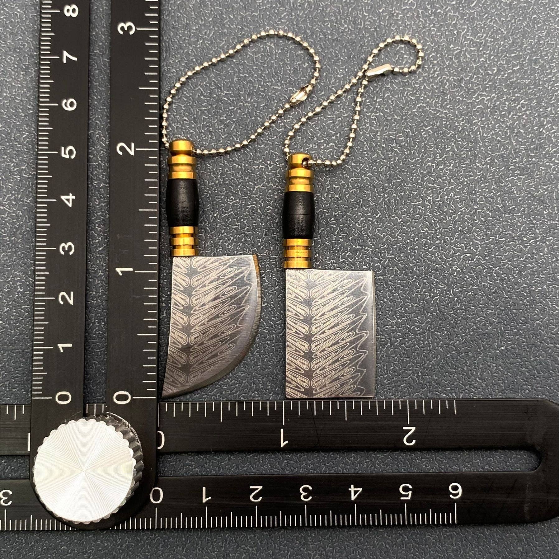 Laser Damascus Pattern Mini Portable Pocket Knife With Cover