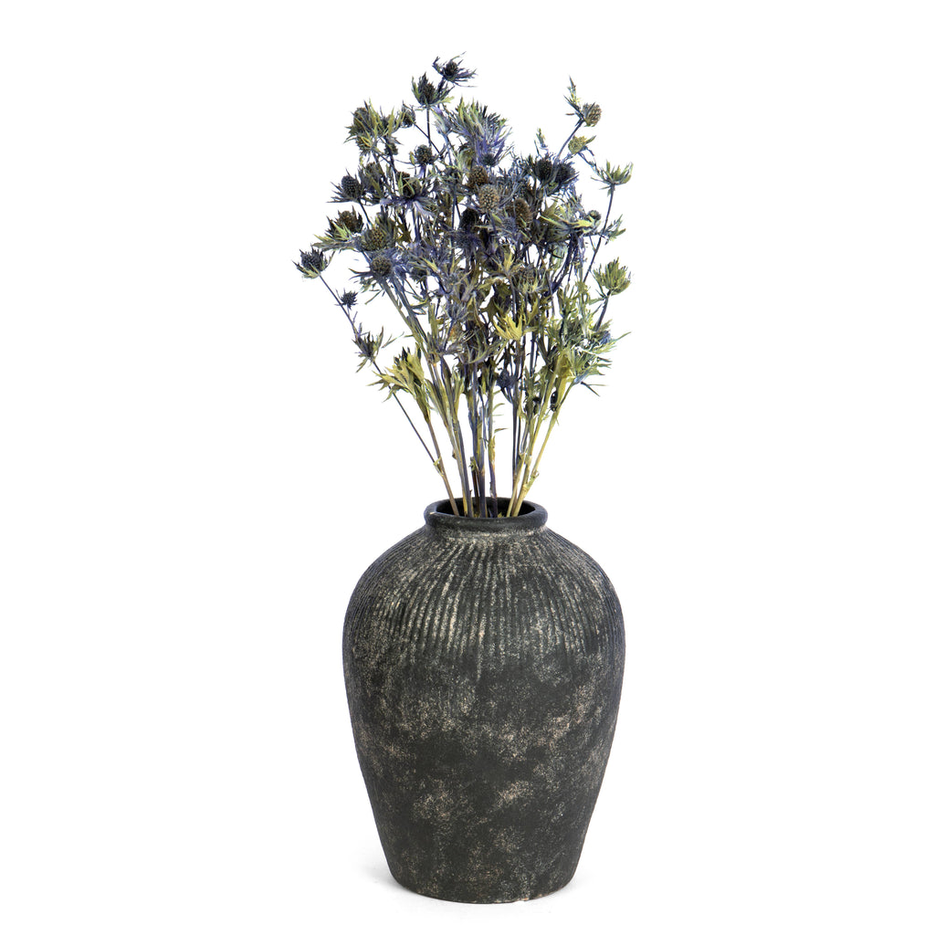 Tall Stoneware Style Terracotta Dark Vase