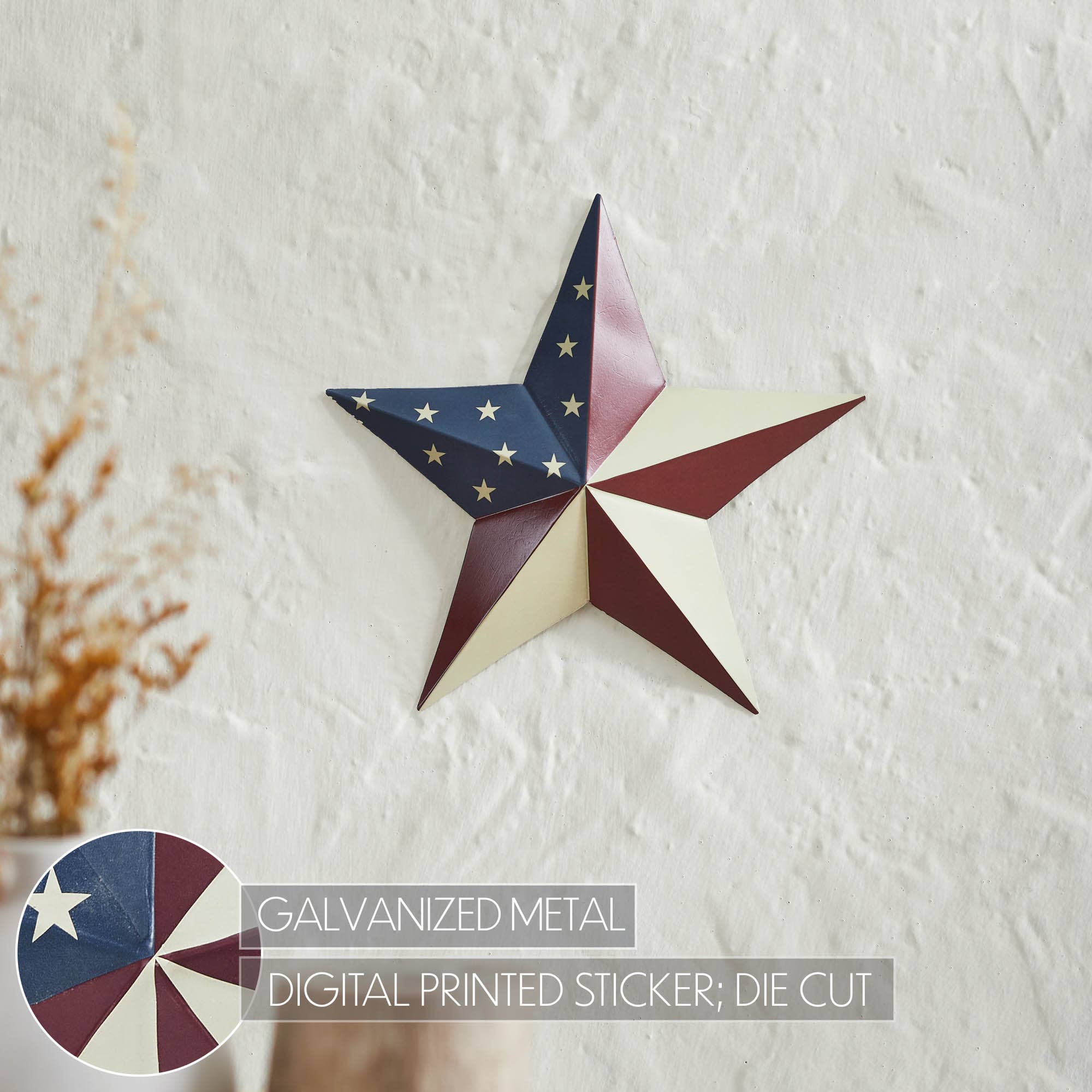 American Flag Star Patriotic Decor 8x8
