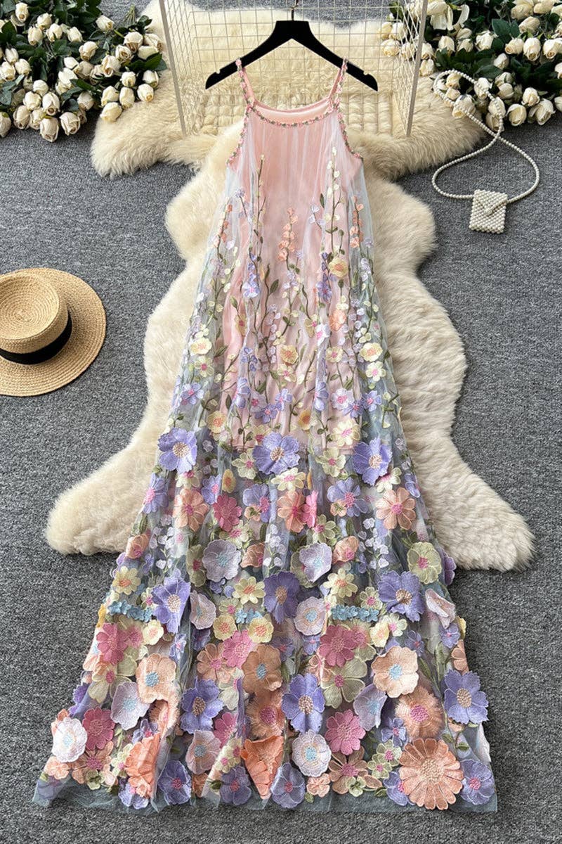 Floral Sleeveless Casual Maxi Dress