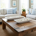 White 15/20 in. Wooden Rectangular Coastal Trays (Set of 2)