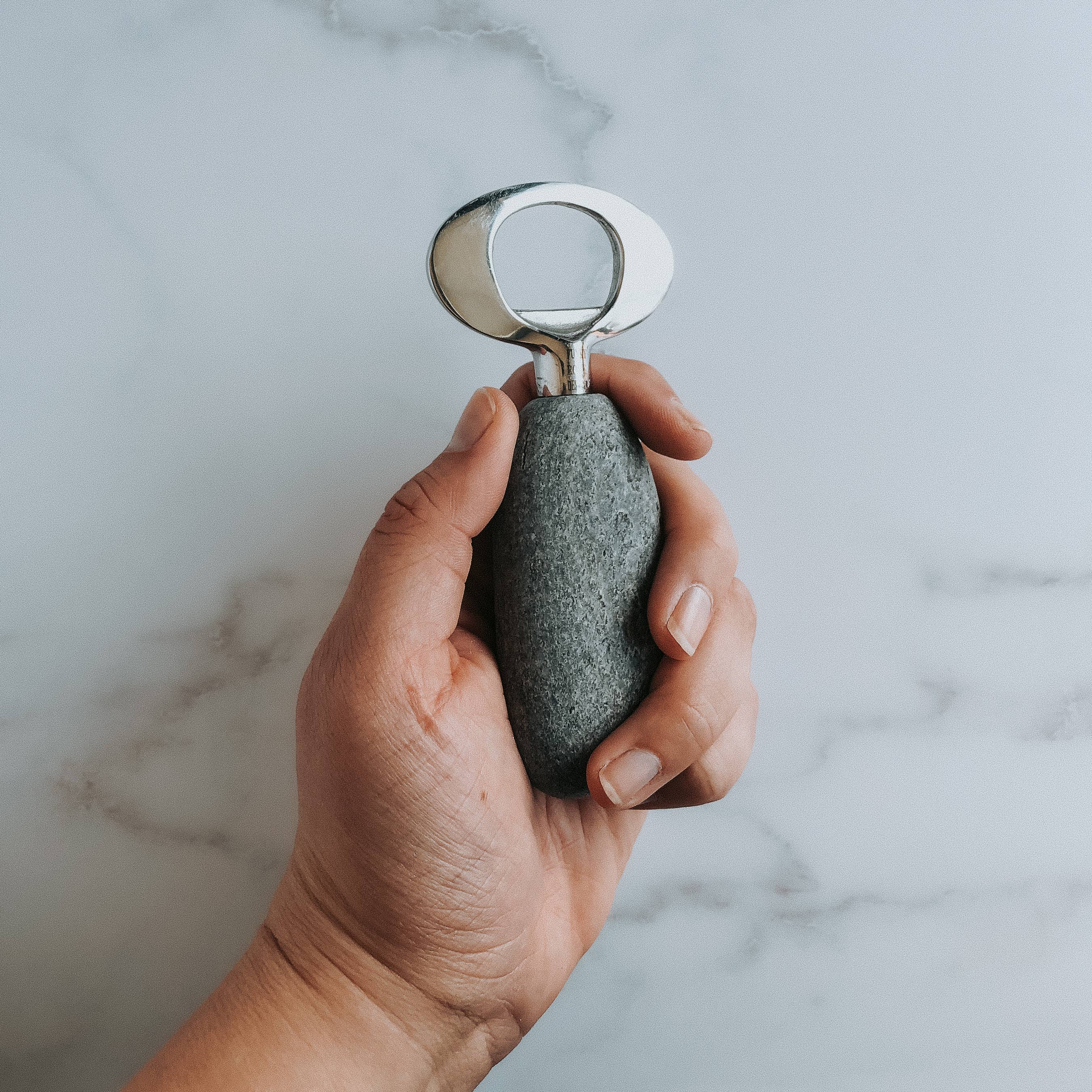 Nature-Inspired Stainless Steel  Stone Bottle Opener