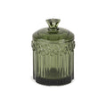 Cottage Bloom Tall Green Vintage Glass Vessel