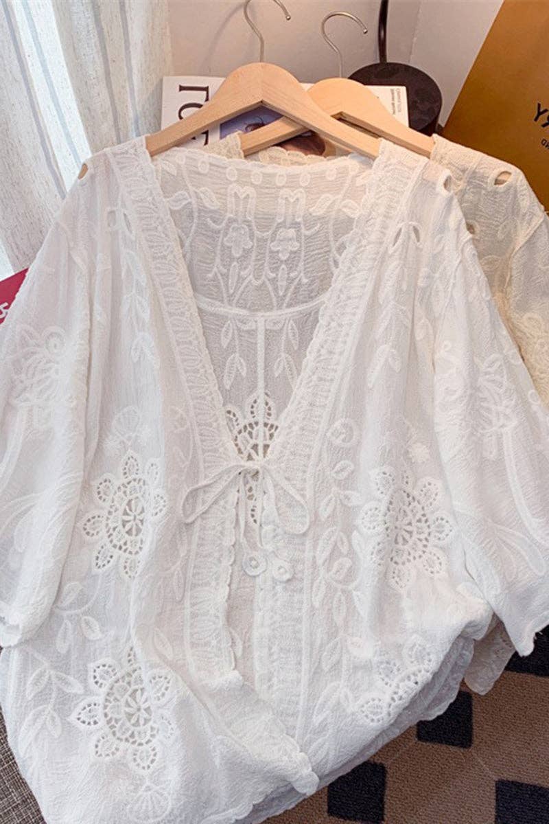 Elegant Floral Swim Cover-Up