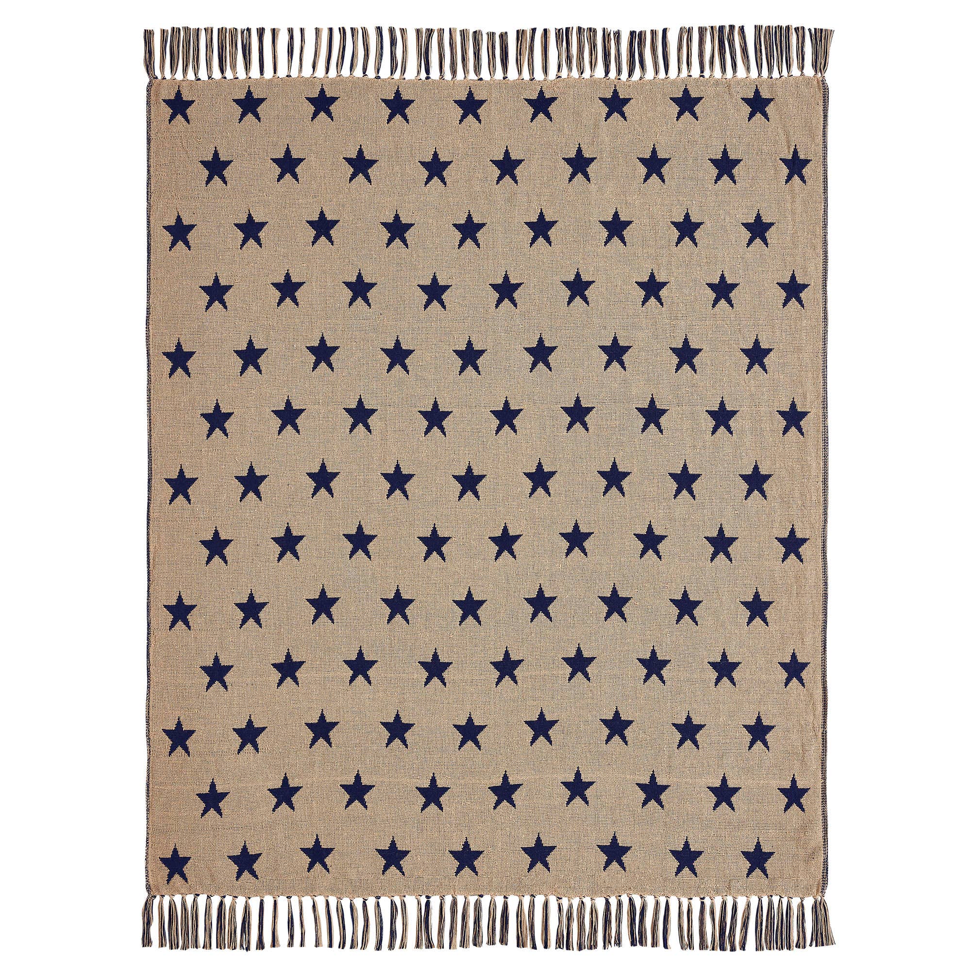 Patriotic Star Woven Throw Blanket 50x60 Americana