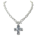 HAMMERED CROSS TOGGLE NECKLACE