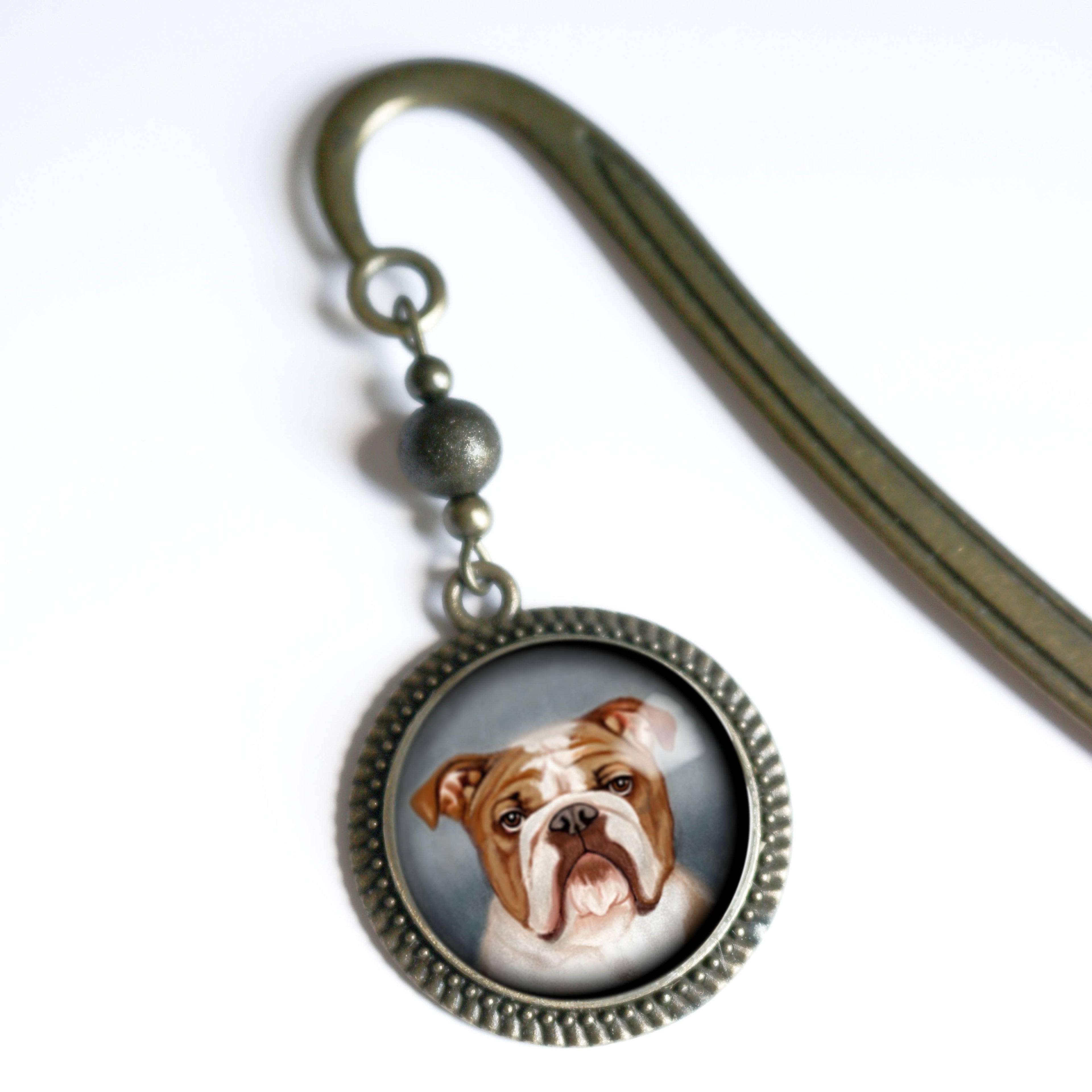 Edwardian Clock Steampunk Bronze and Glass Cabochon Bookmark