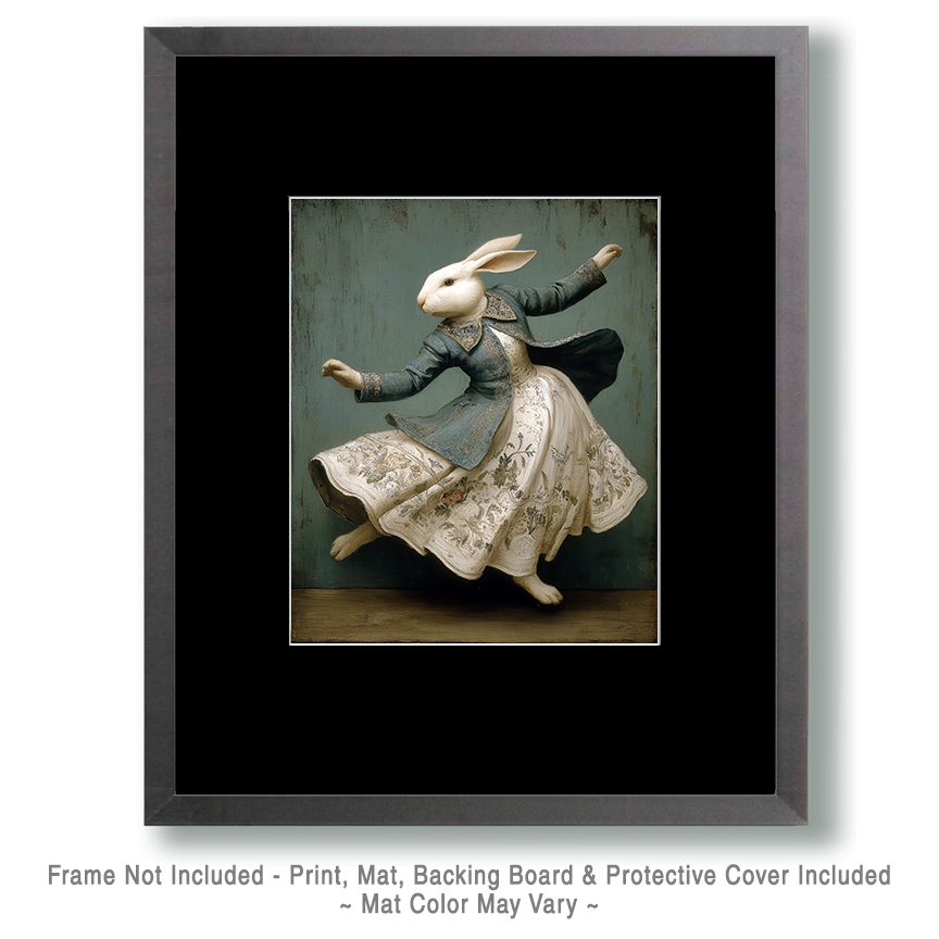 Vintage Rabbit Dancing Art Print