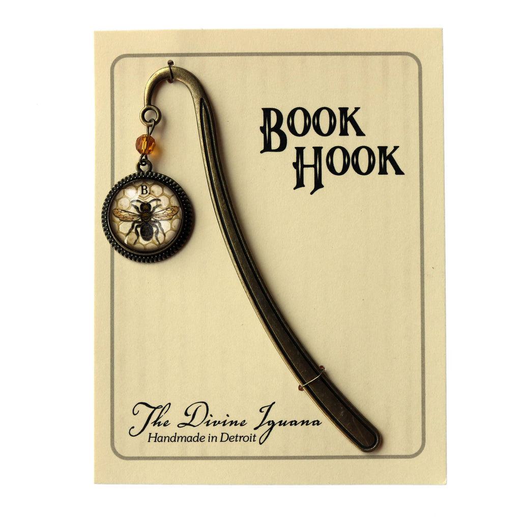 Honey or Worker Bee Bronze and Glass Cabochon Bookmark