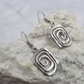Vintage Silver Square Spiral Earrings