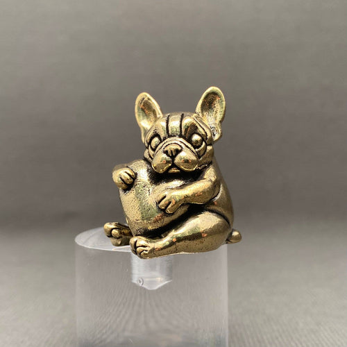Brass Heart Bulldog Crafts Decoration Desktop Ornaments