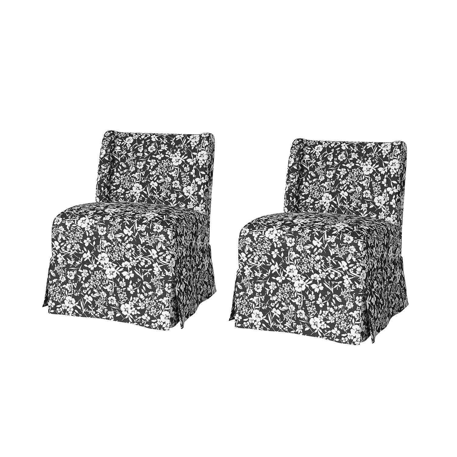 Edwin Slipper Chair with Slipcover Set Of 2