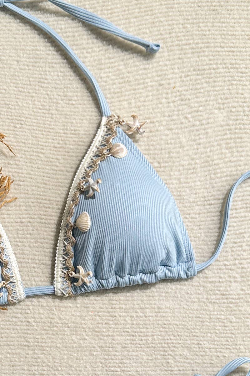 Shell Embellished Bikini Set