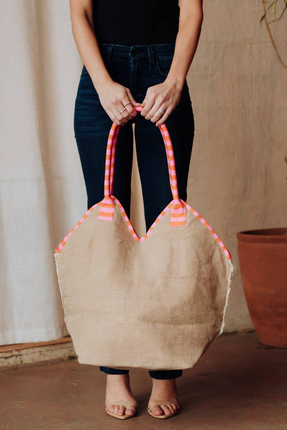 Orange, Pink & Multicolored Floral Tote