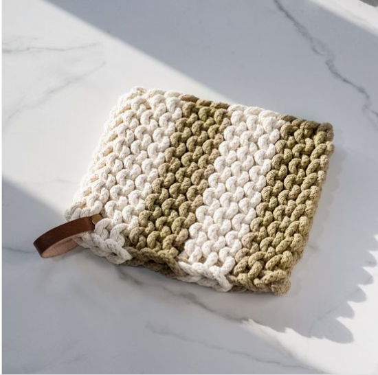 Sage Stripe Pot Holder