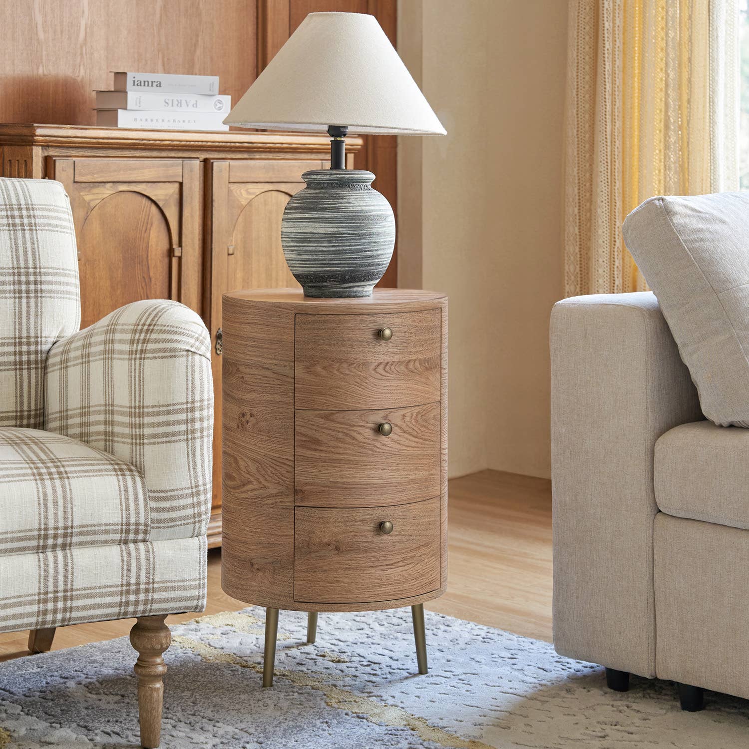 Etta Drum 3 - Drawer End Table