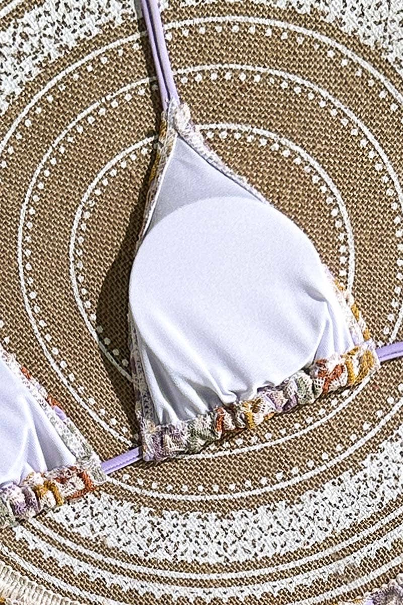 Patterned Bikini Set with Ruched Details