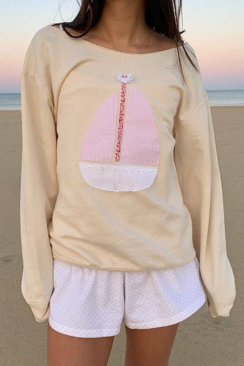 Sailboat Patchwork Sweatshirt