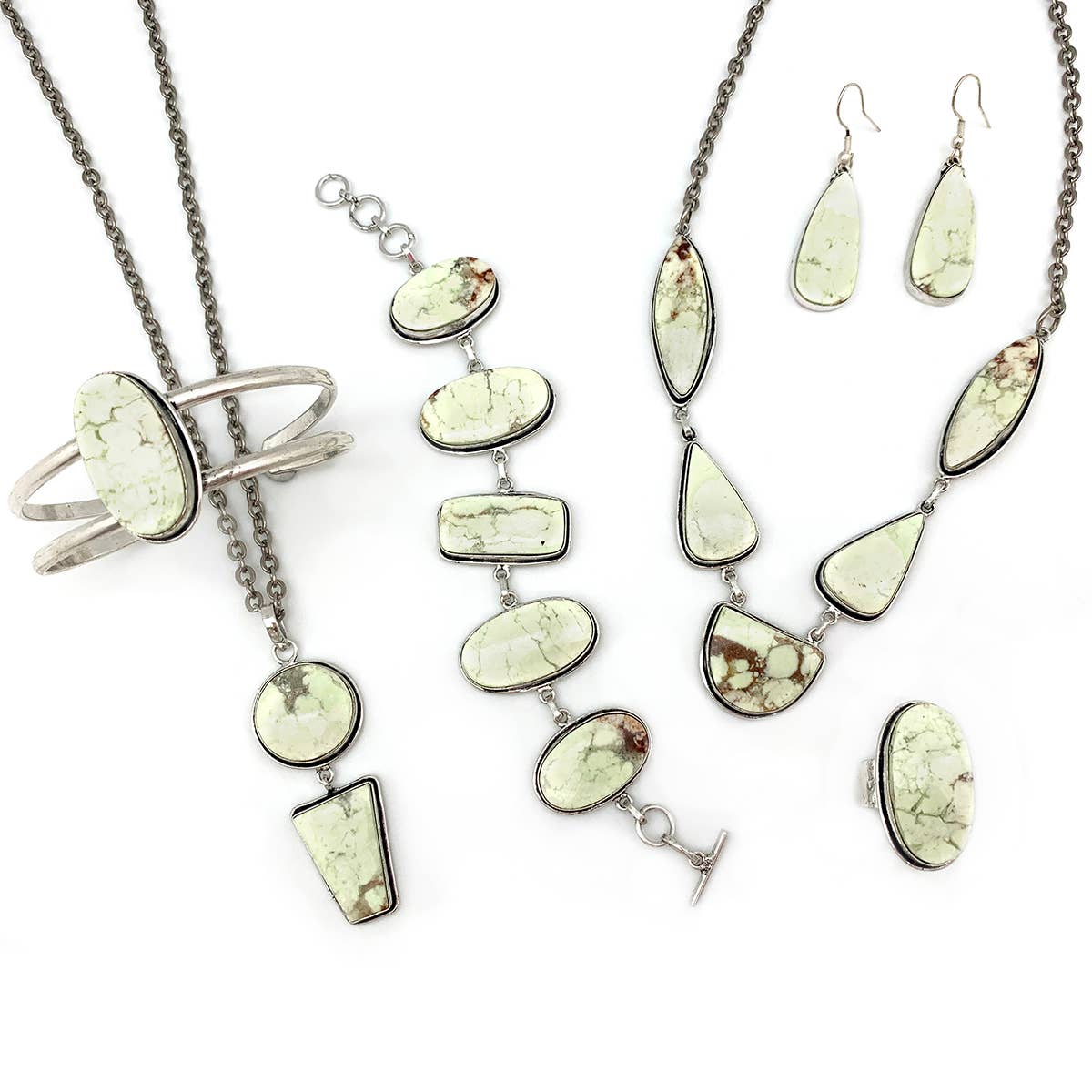 Handcrafted Semiprecious Stone Necklace- Lemon Chrysoprase