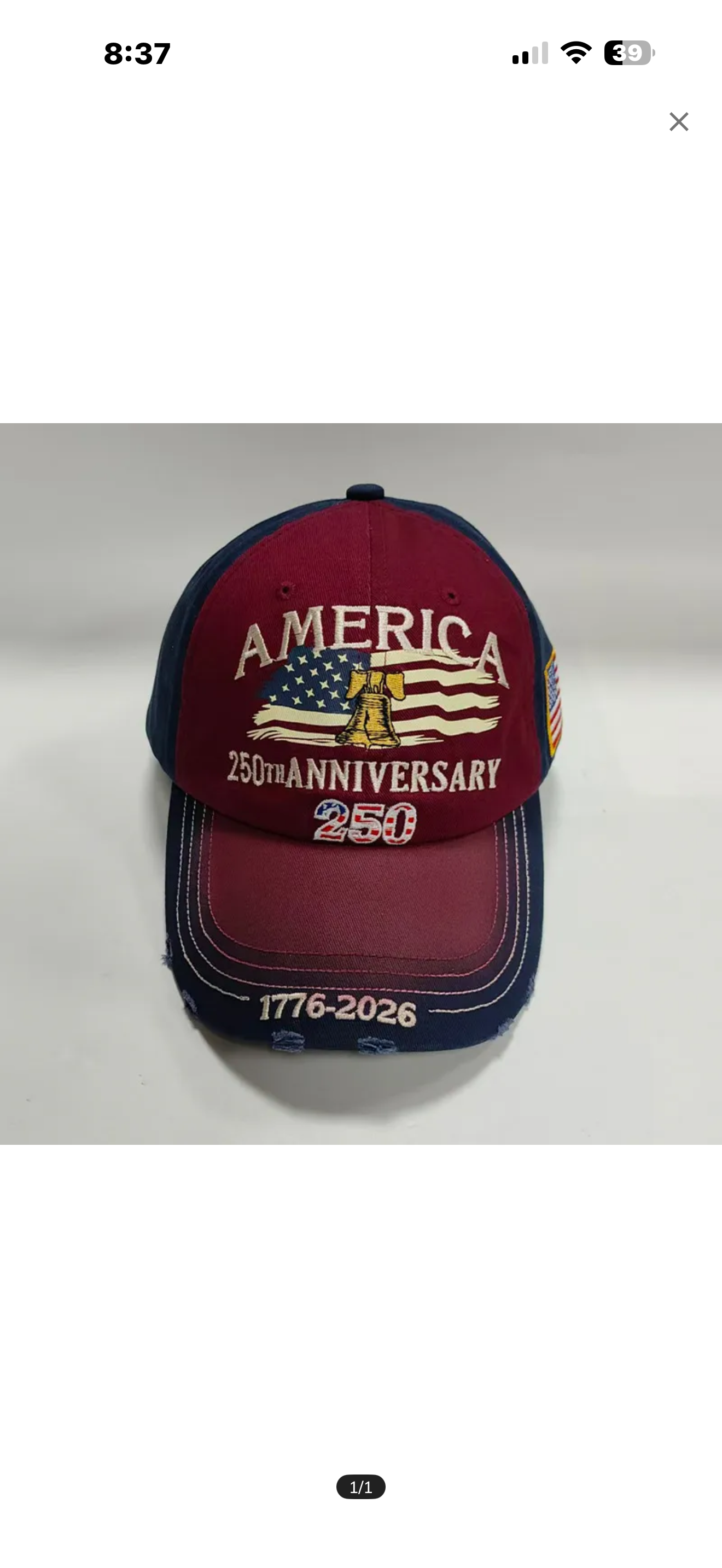 250th Anniversary Embroidered Baseball Cap