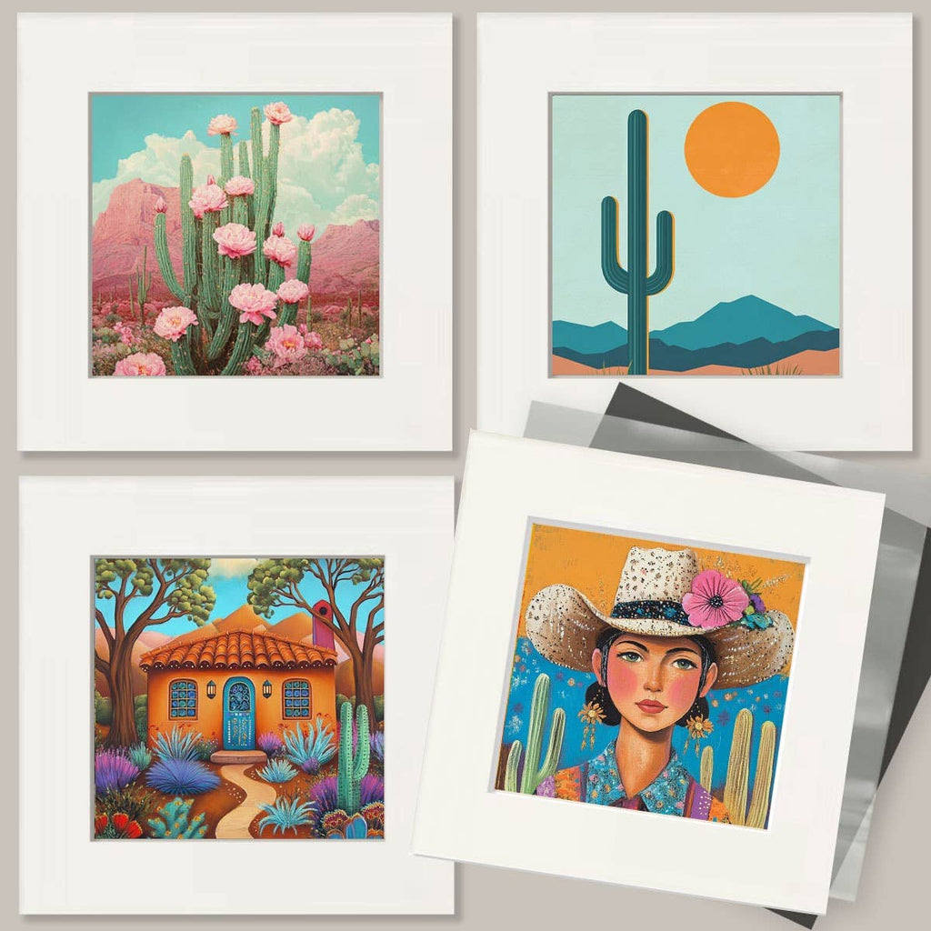 Grunge Desert Flora - Western and Southwestern Art Prints – 8″x10″ Artwork for 11″x14″ Frame