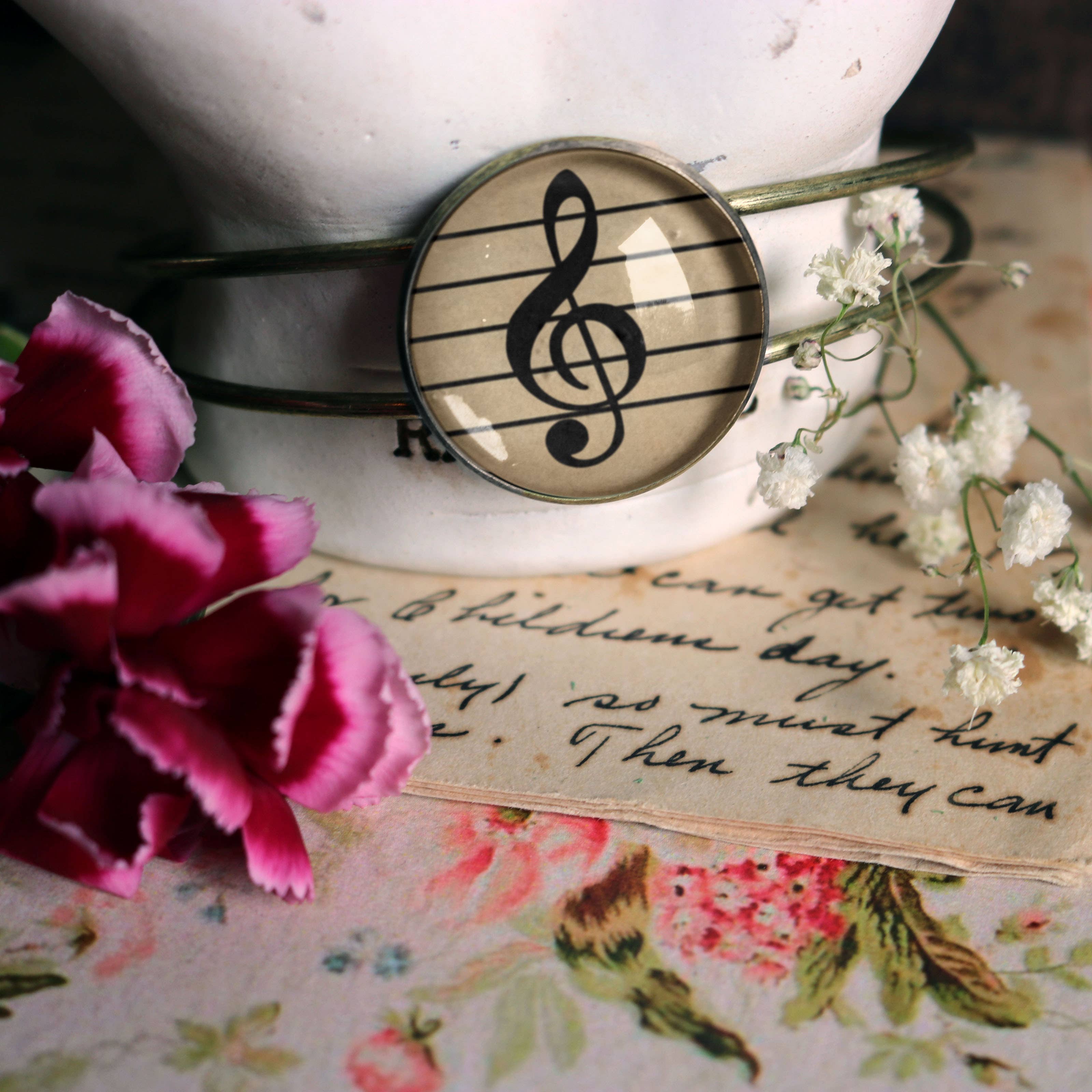 Treble Clef Cuff Bracelet