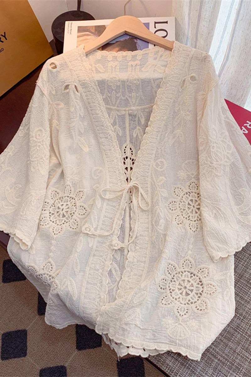 Elegant Floral Swim Cover-Up