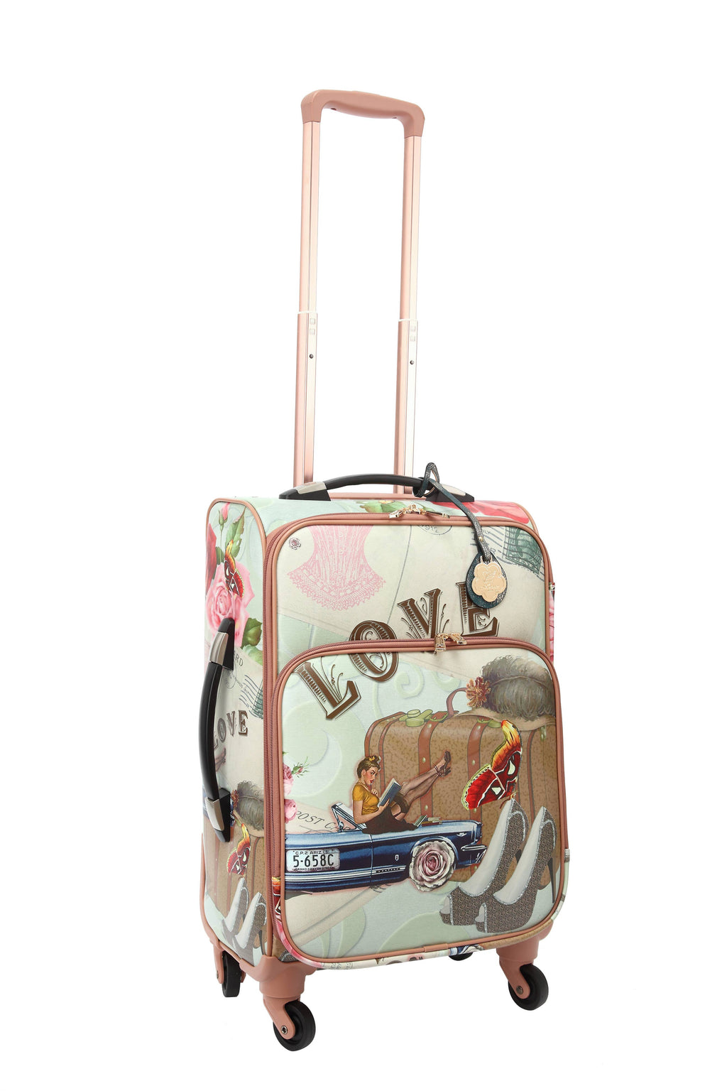 Arosa Love in Bloom Spinner Wheeled Carry-On Luggage