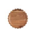 8" Dia Scalloped Acacia Wood Tray