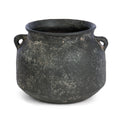 Round Terracotta Dark Vase w/ Side Handles