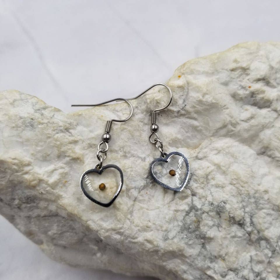 Mustard Seed Heart Earrings