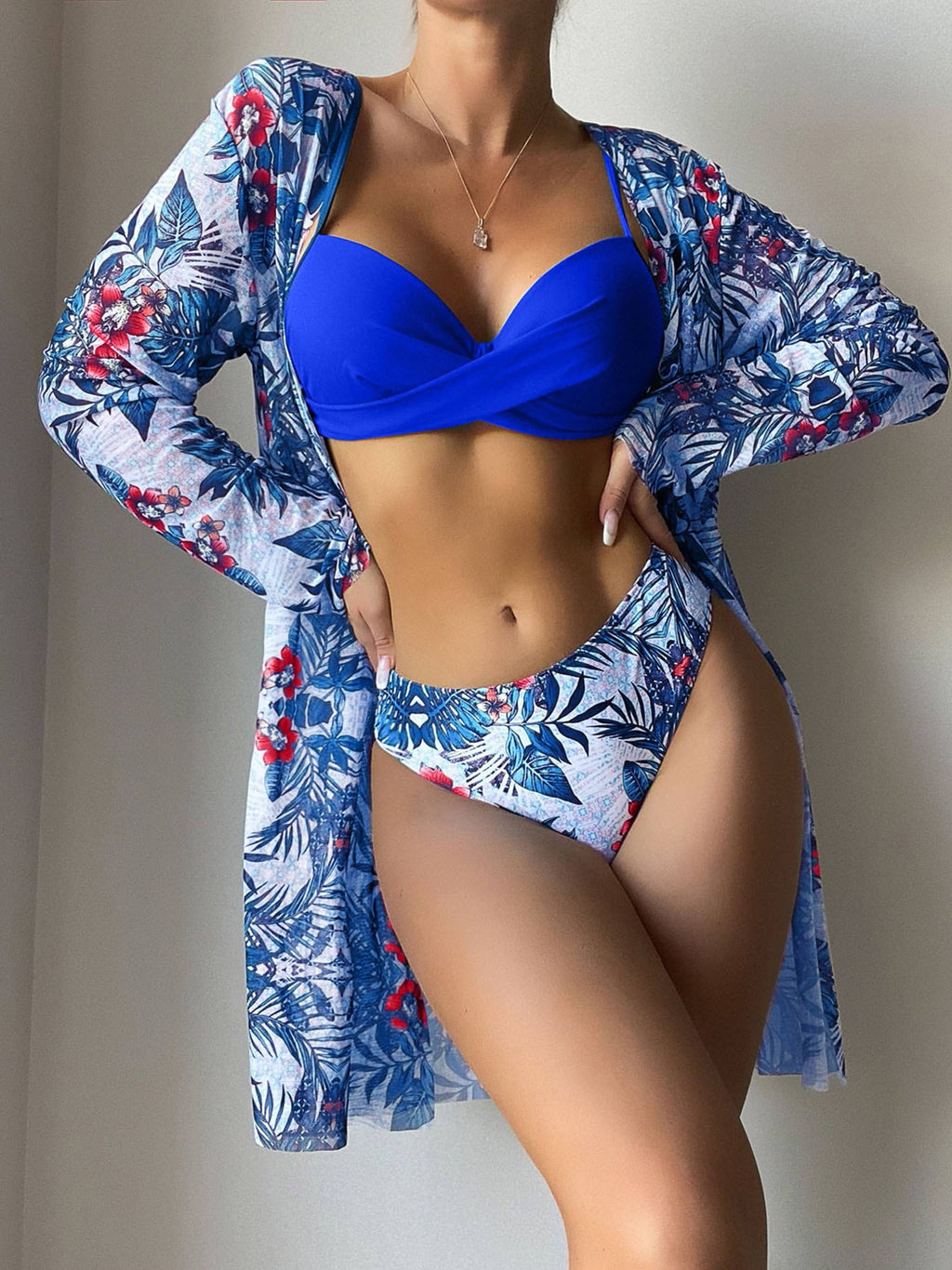 Sunscreen Beach Swimsuit Three Piece Set