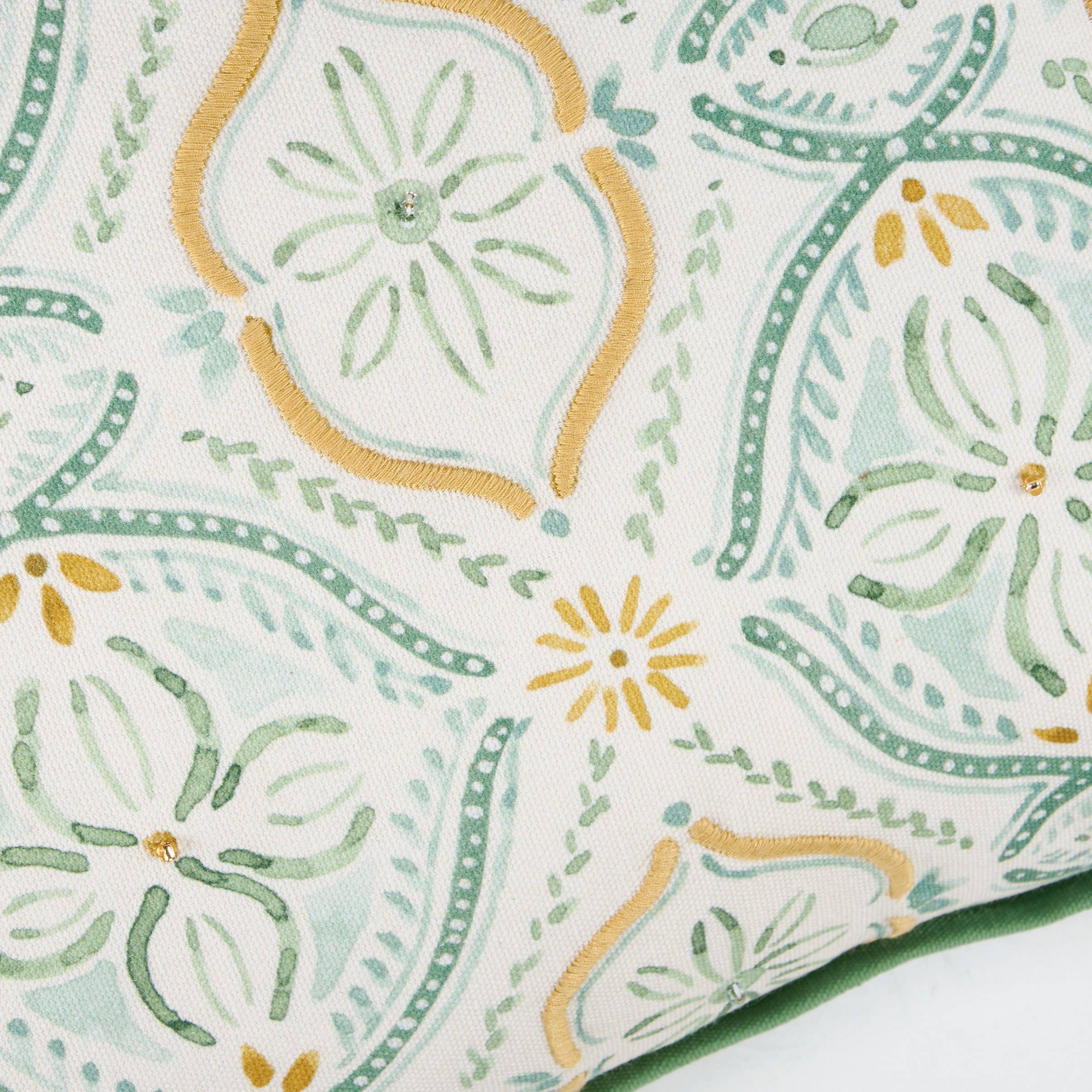 Green Beaded Pillow