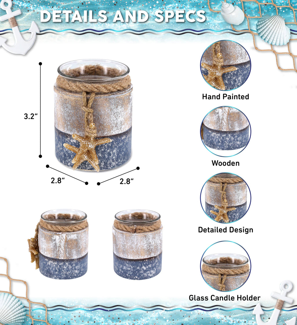 Nautical - Silver Sea Starfish Candle Holder