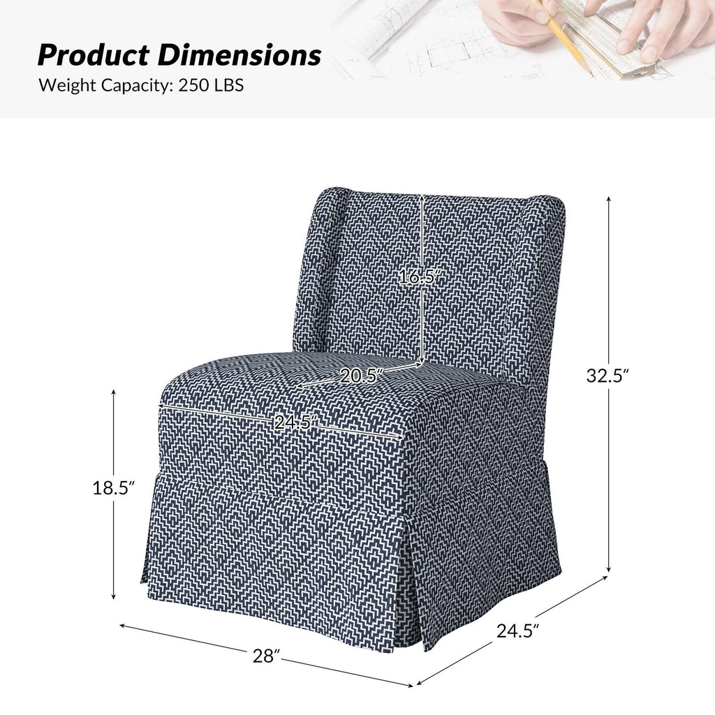 Edwin Slipper Chair with Slipcover Set Of 2