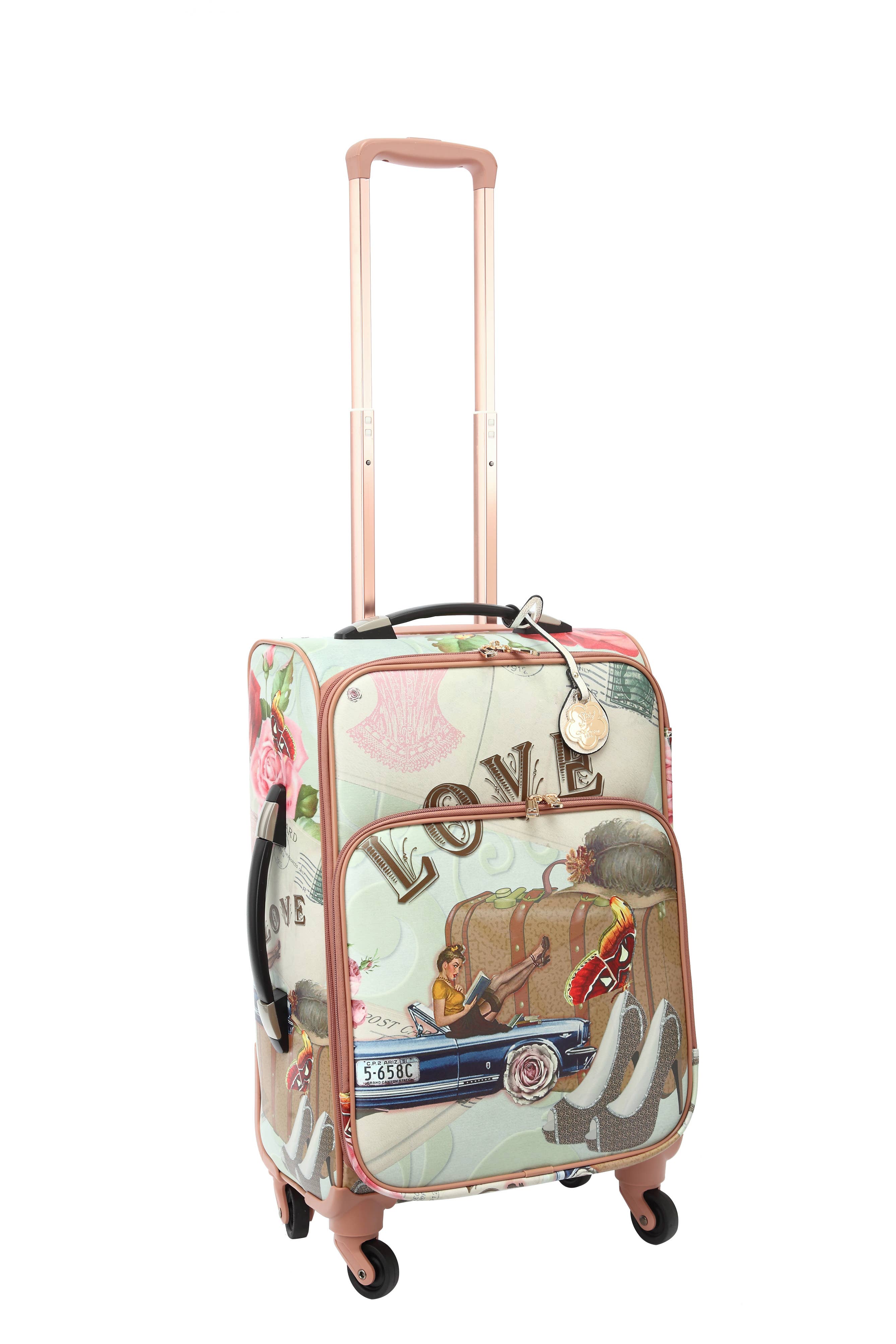 Arosa Love in Bloom Spinner Wheeled Carry-On Luggage