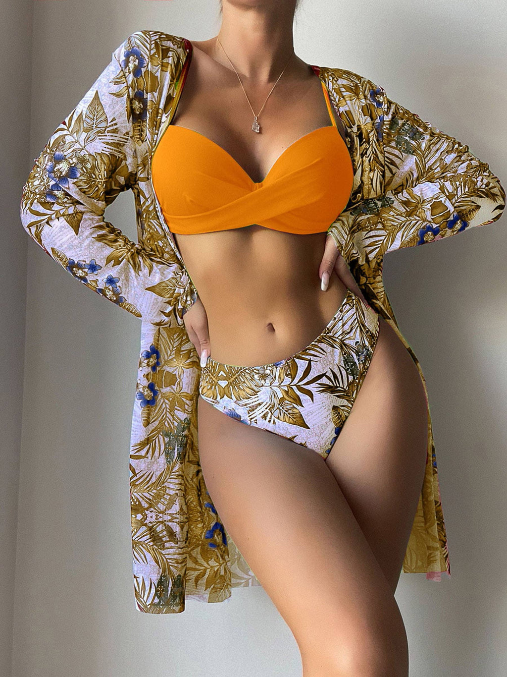 Sunscreen Beach Swimsuit Three Piece Set