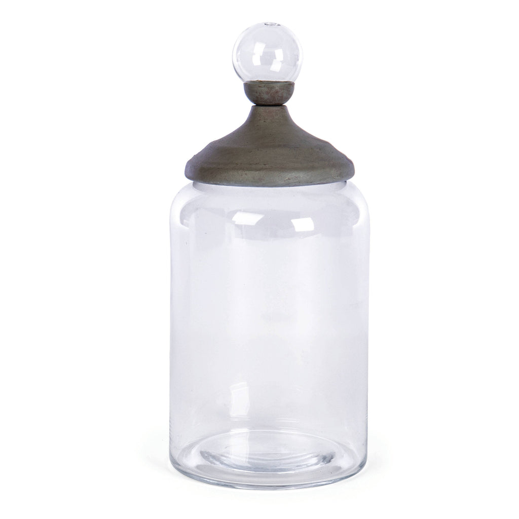 RD GLASS JAR W/METAL LID