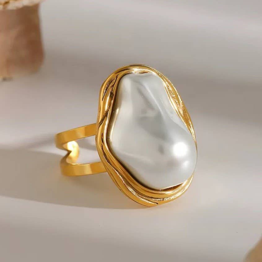 18K STAINLESS STEEL TARNISH FREE PEARL RINGS | 40R120