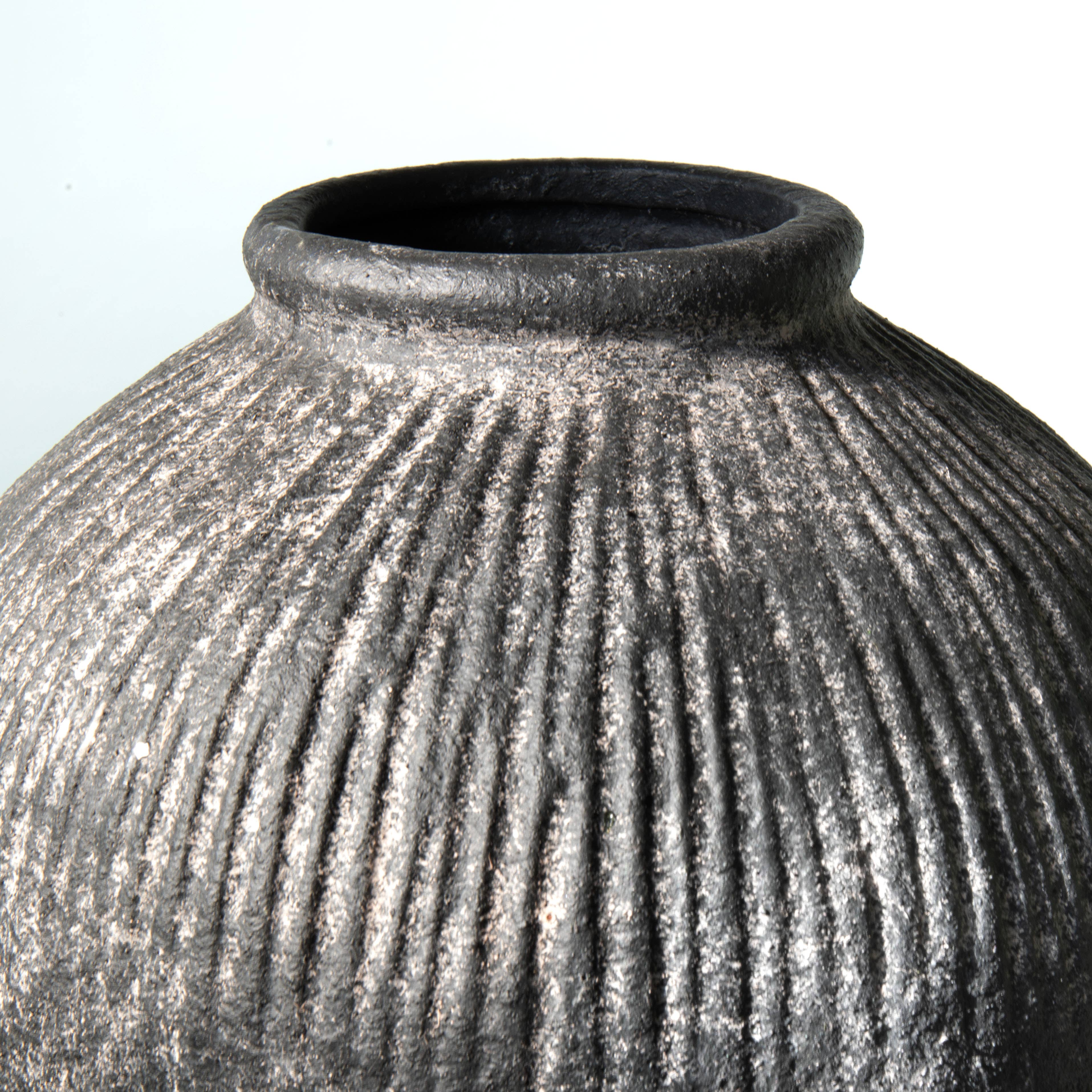 Tall Stoneware Style Terracotta Dark Vase